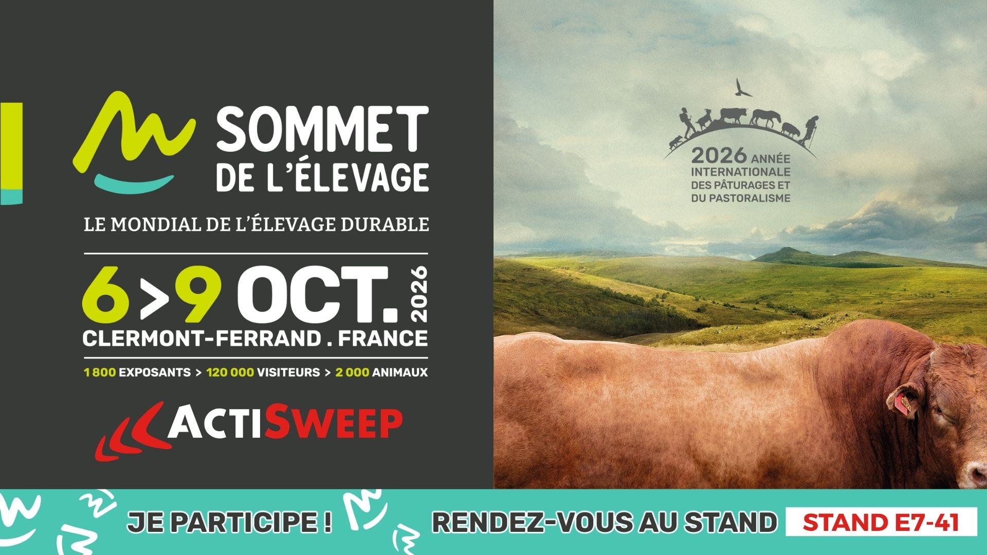 Actisweep et Anizen au Sommet de l'élevage 2026 : rendez-vous à Clermont-Ferrand, stand E7-41 !